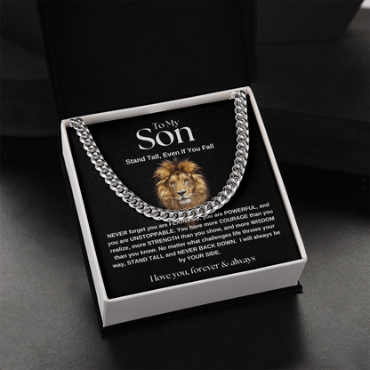 My Son's Fearless Strength | Cuban Link Necklace
