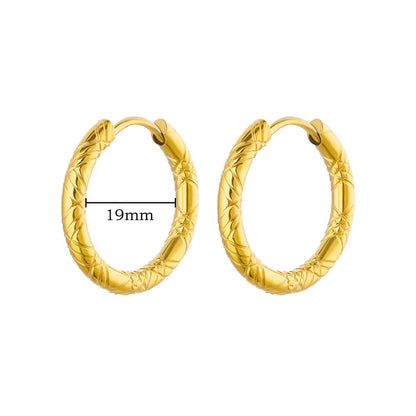 U Shape Hoop Earrings for Women Smooth Gold Color Stainless Steel Earrings Female Classic Statement Wedding Ear Jewelry Aretes