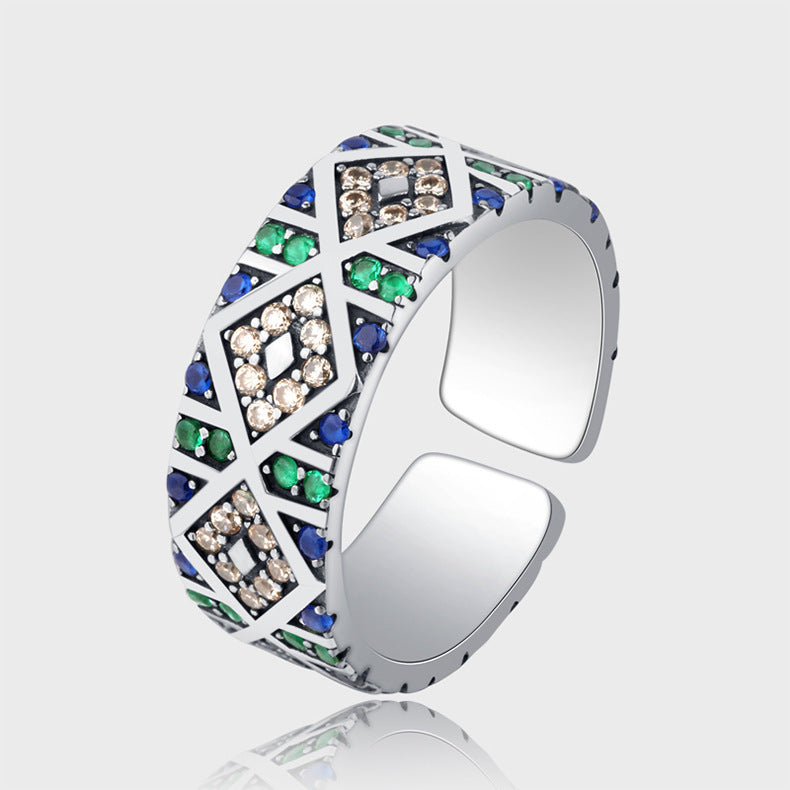 S925 Sterling Silver Angel Eye Zircon Ring