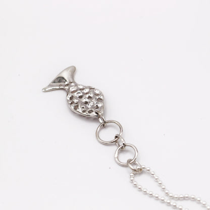 Bubble Fish Pendant Silver Necklace